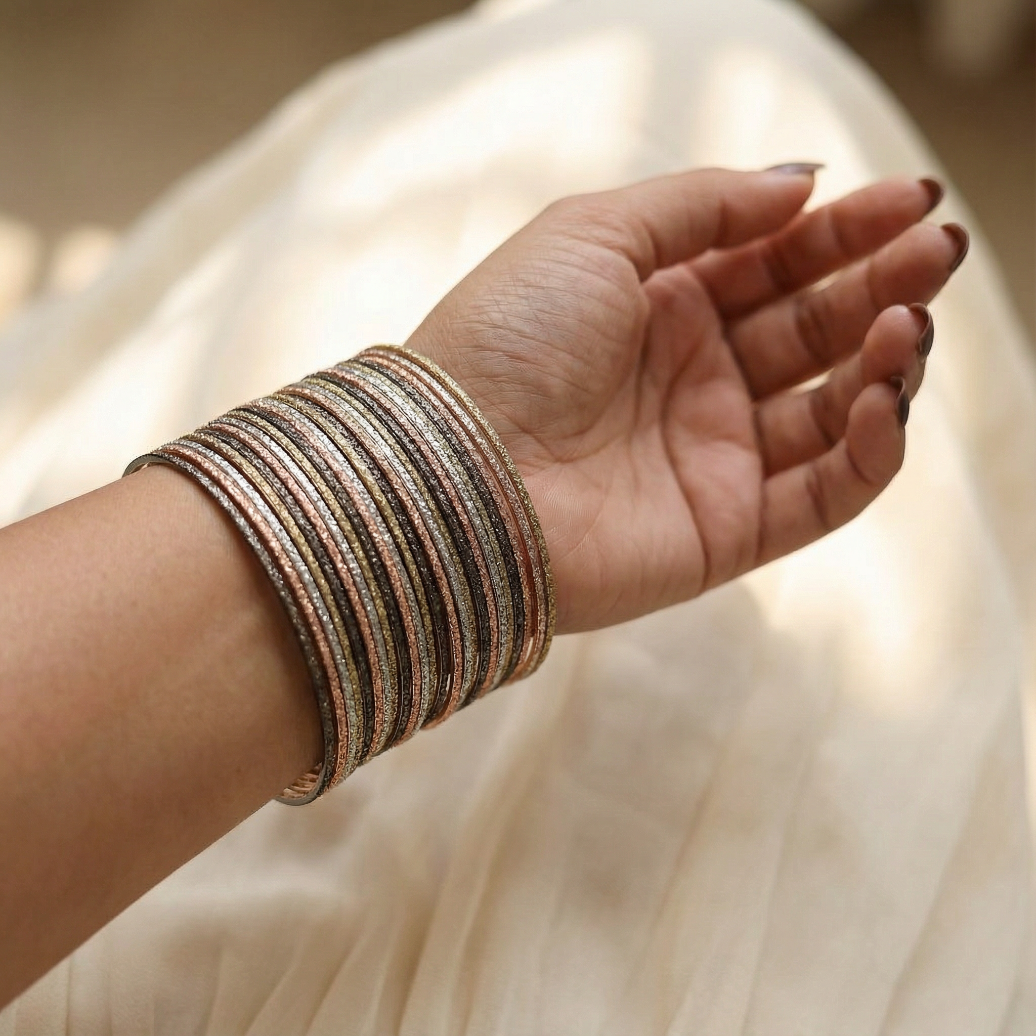 Green &amp; Pink Shimmer Bangles