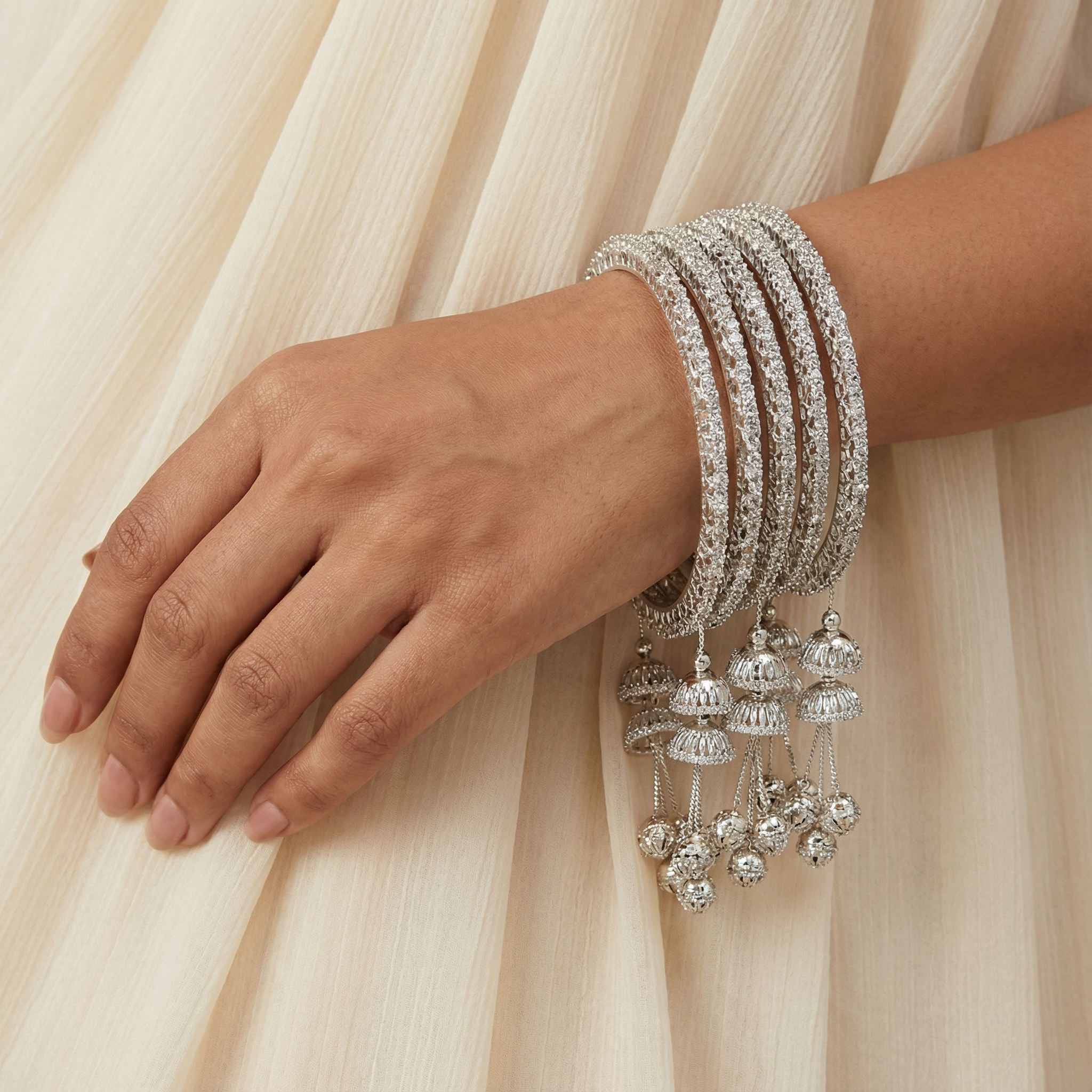 Adults Silver Hanging Bangles