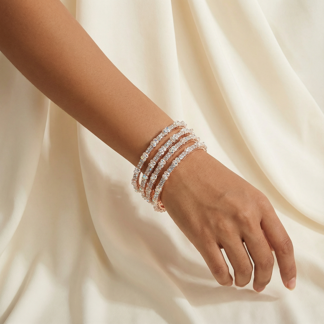 Adults Pink Stone Bangles