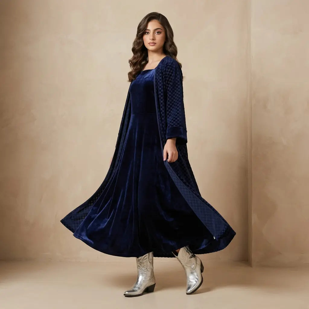Samaa Navy Velvet Set LAYALEE
