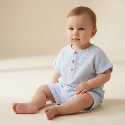 Baby Two Piece Set Anise Blue TEDDY &amp; MINOU