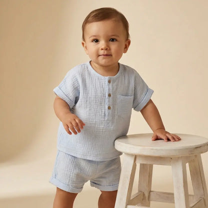 Baby Two Piece Set Anise Blue TEDDY &amp; MINOU