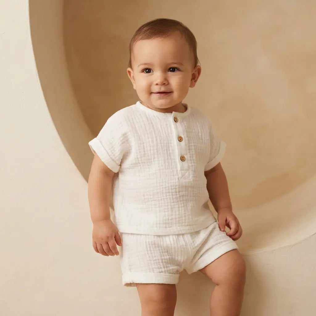 Baby Two Piece Set Milk TEDDY &amp; MINOU