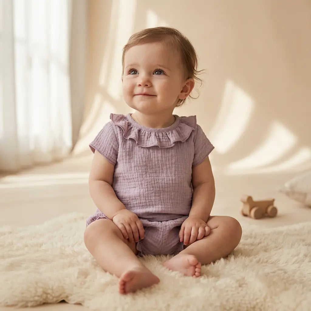 Baby Girl Two Piece Set Lavender TEDDY &amp; MINOU