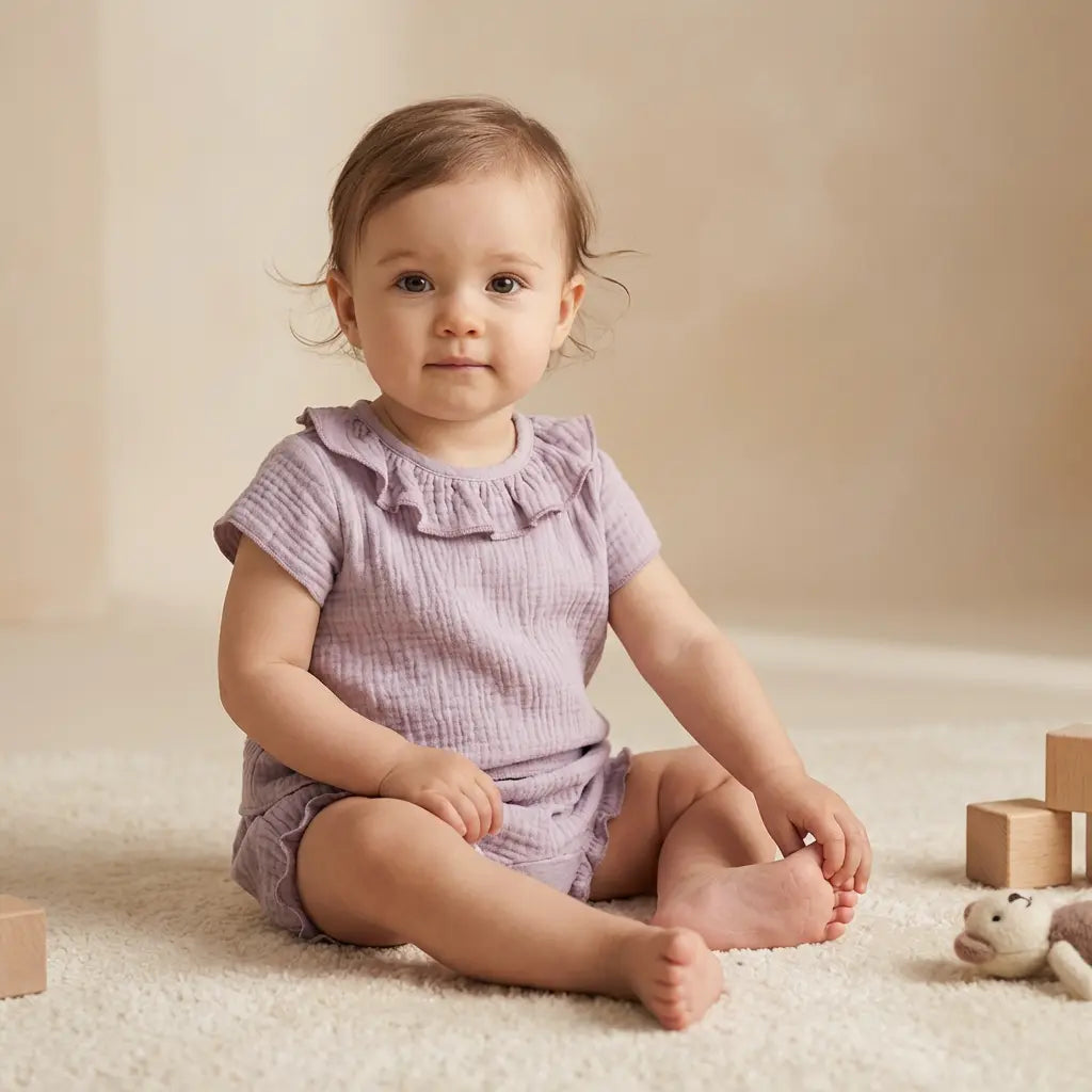 Baby Girl Two Piece Set Lavender TEDDY &amp; MINOU