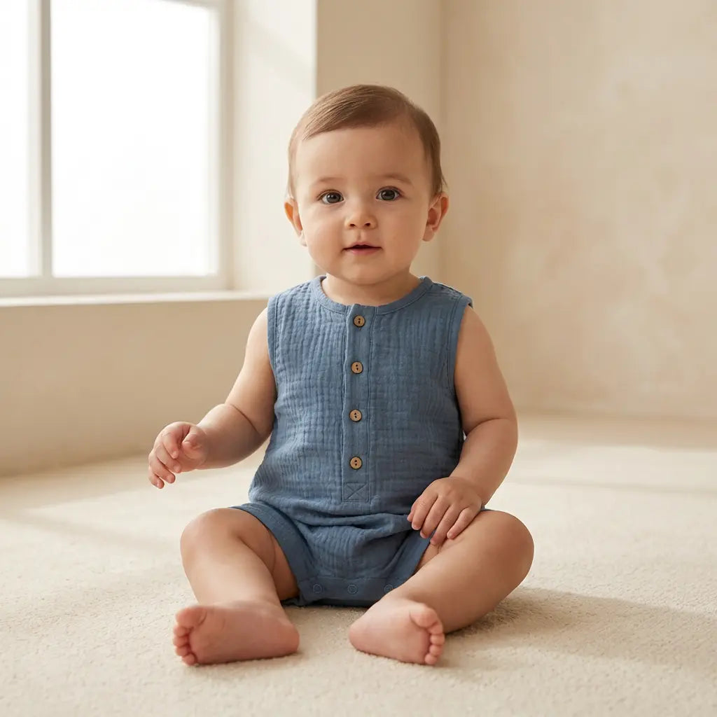 Romper - Denim Blue TEDDY &amp; MINOU