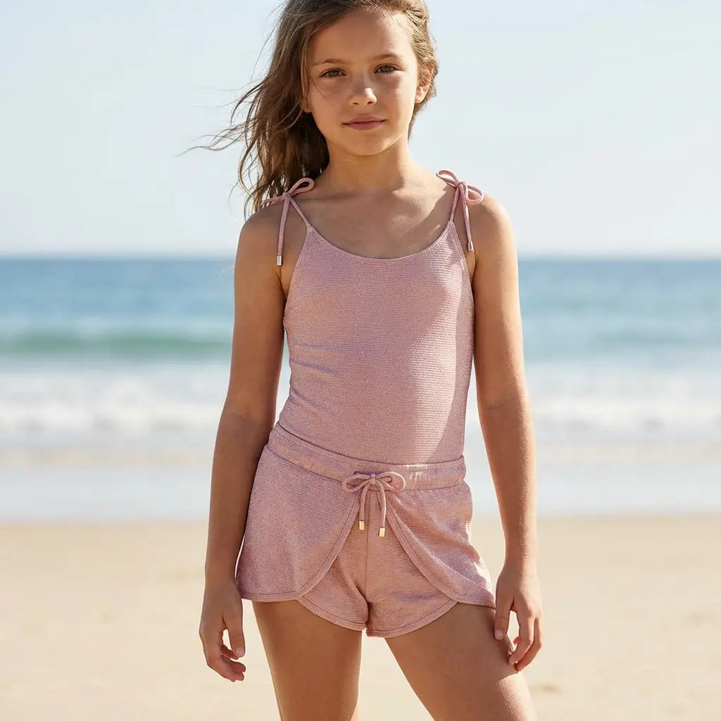 Light Pink Bahamas Swimsuit &amp; Shorts Lison Paris