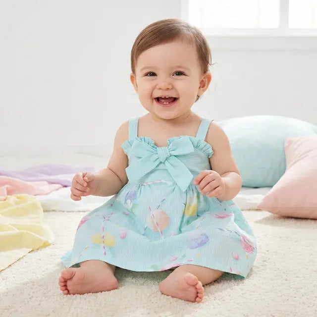 Light Blue Pattern Dress LAPIN HOUSE