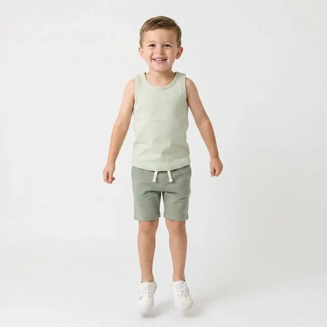 Oil Green Tanktop &amp; Short LITTLE HEDONIST