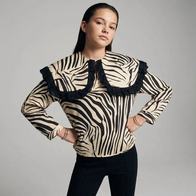 Zebra Black Blouse WOLF &amp; RITA