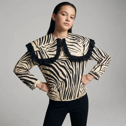 Zebra Black Blouse WOLF &amp; RITA