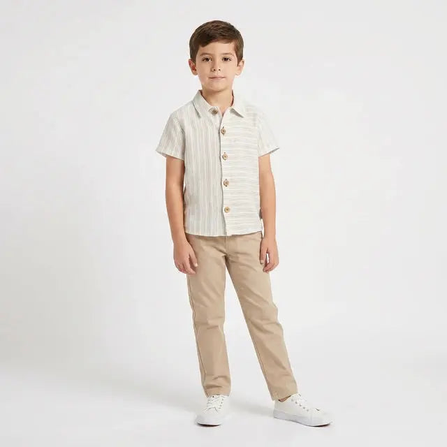 Sustainable Linen Black &amp; White Close- Me Shirt MIMOOKIDS BARCELONA