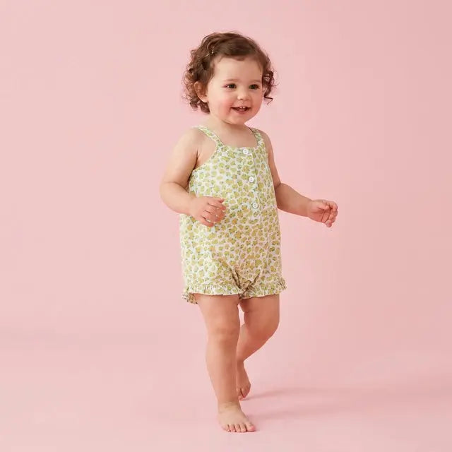Oleander Straps One-piece Pale Blue/yellow TINYCOTTONS
