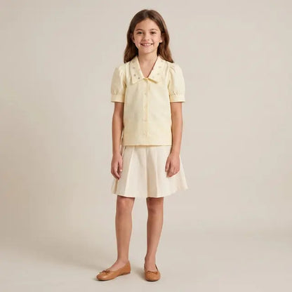 Puff Sleeve Blouse Saar Bleached Sand LITTLE HEDONIST