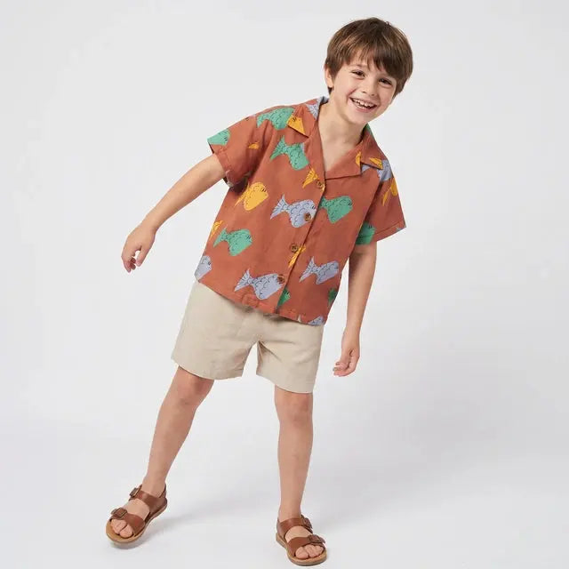 Multicolor Fish all over woven shirt WOLF &amp; RITA