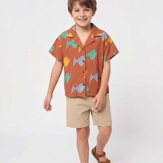 Multicolor Fish all over woven shirt WOLF &amp; RITA
