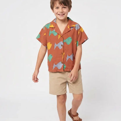 Multicolor Fish all over woven shirt WOLF &amp; RITA