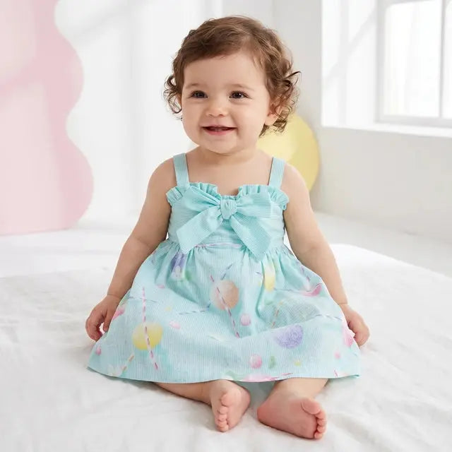 Light Blue Pattern Dress LAPIN HOUSE