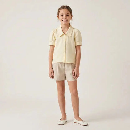 Puff Sleeve Blouse Saar Bleached Sand LITTLE HEDONIST