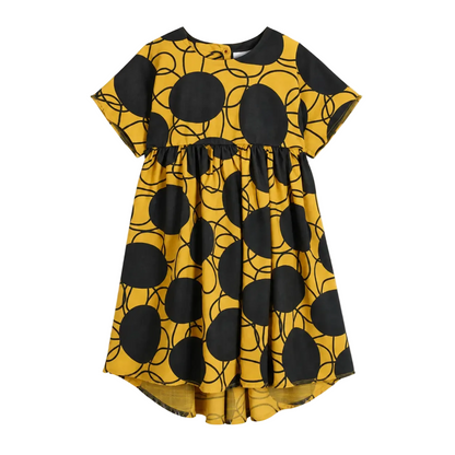 Silvia Retro Flowers Yellow Dress product image