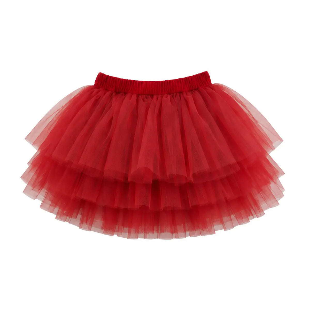 Sol Vera girls red layered tulle skirt