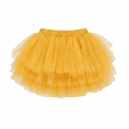 Sol Vera girls yellow layered tulle skirt