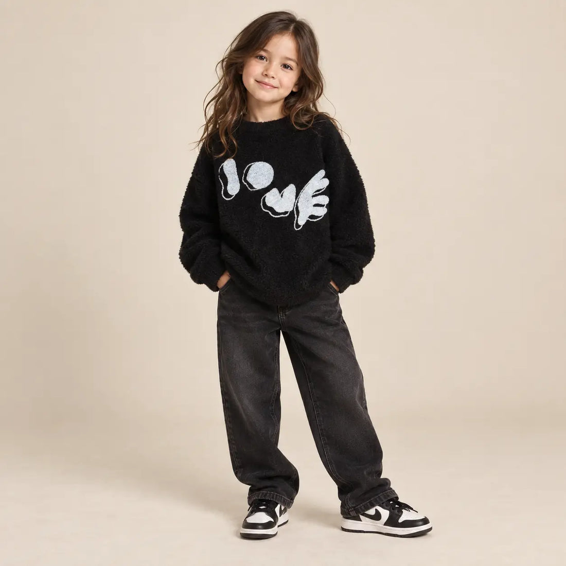 6 year girl wearing Sweatshirt Monica Love