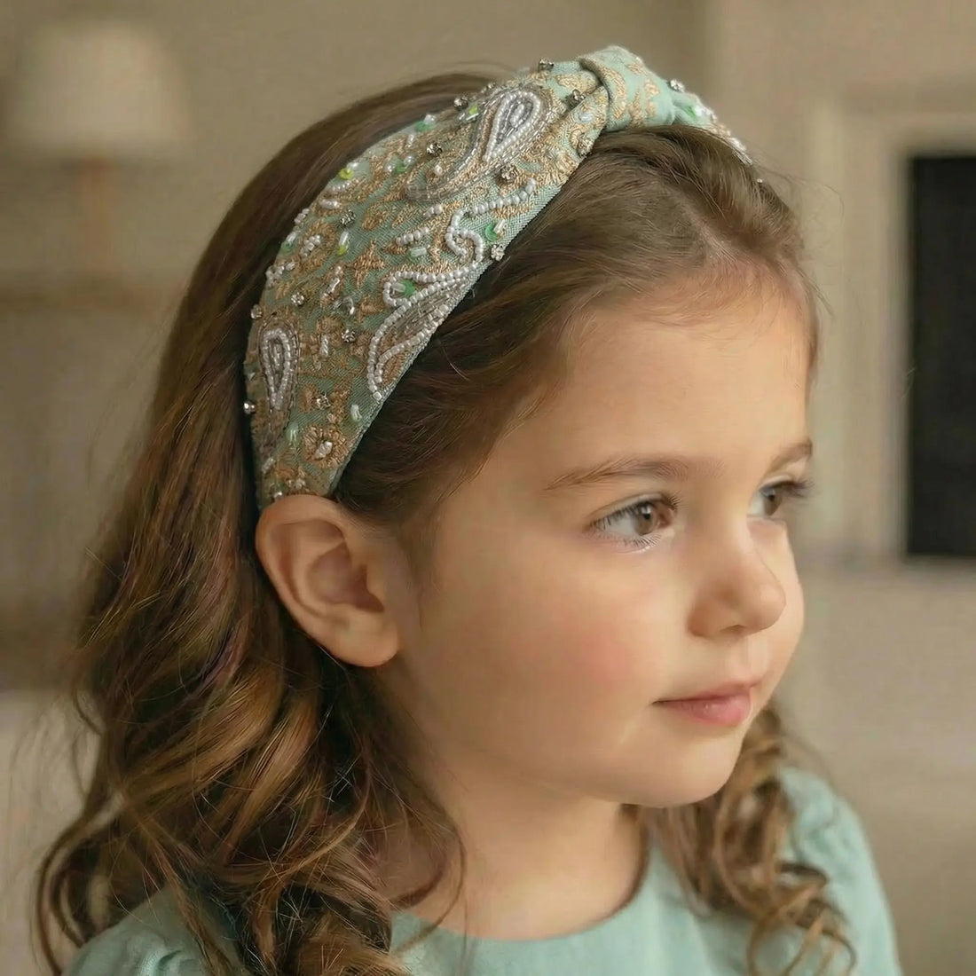 Palmira Mint Paisley Headband LAYALEE