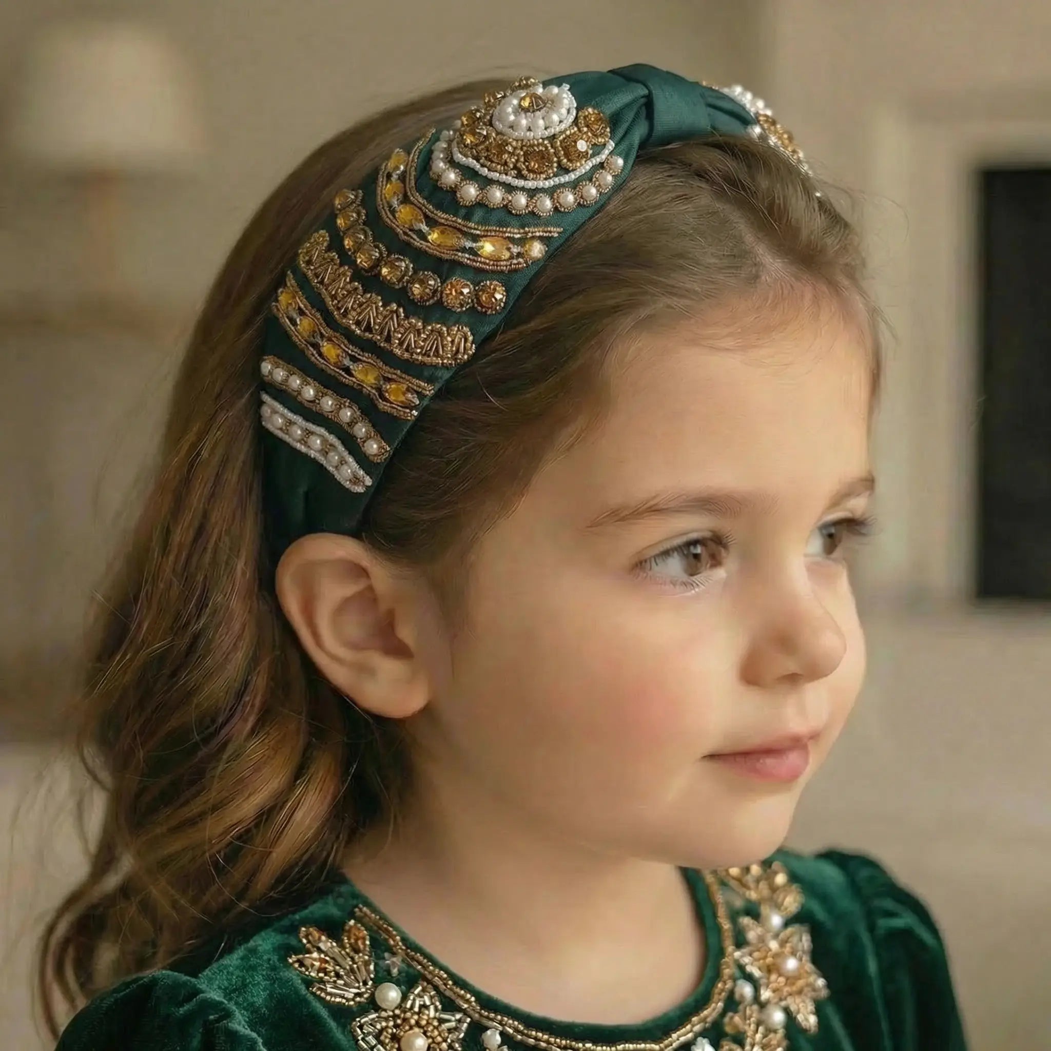 Amara Pearl Crown Headband LAYALEE