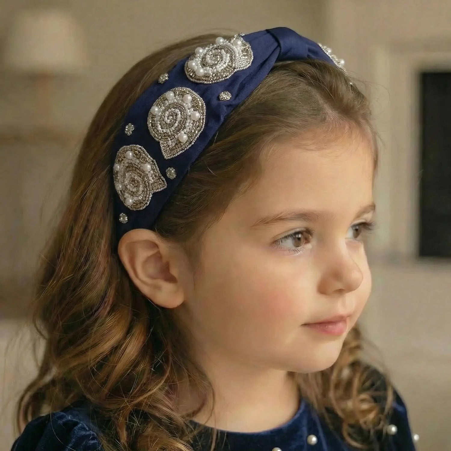 Luna Pearl Navy Headband Layalee