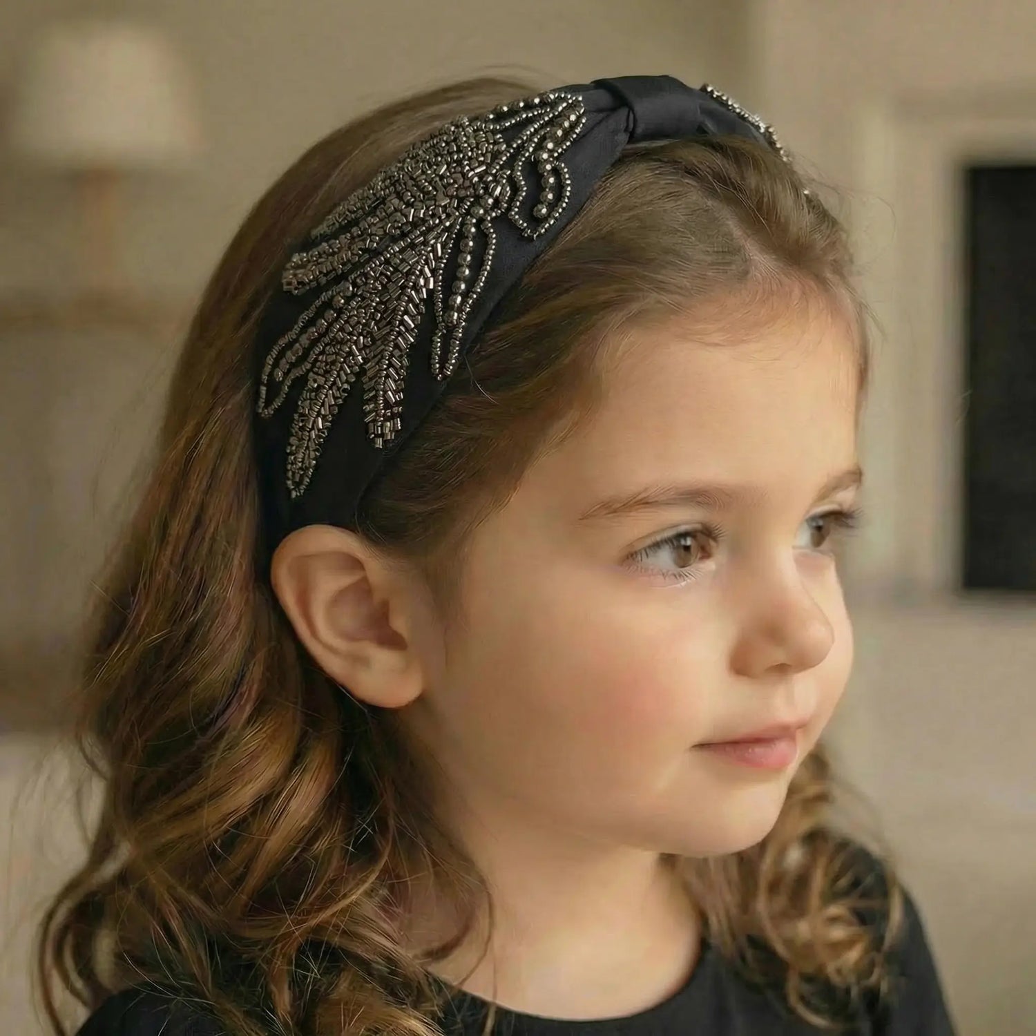 Noor Midnight Beaded Headband Layalee