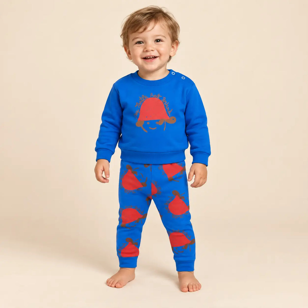 Turtle hat Sweatshirt &amp; leggings - Blue - 18M boy lookbook pose 1