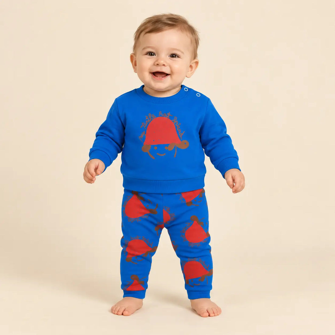 Turtle hat Sweatshirt &amp; leggings - Blue - 6M boy lookbook pose 1