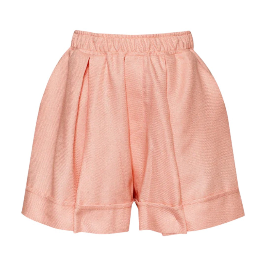 Pink Linen Blend Crop Jacket &amp; Shorts