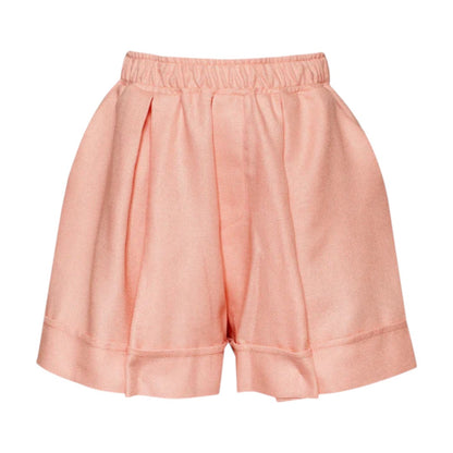 Pink Linen Blend Crop Jacket &amp; Shorts