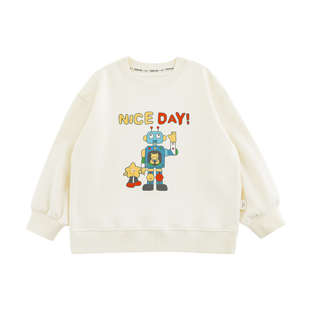 Cosmic Robot Sweatshirt - Cream
