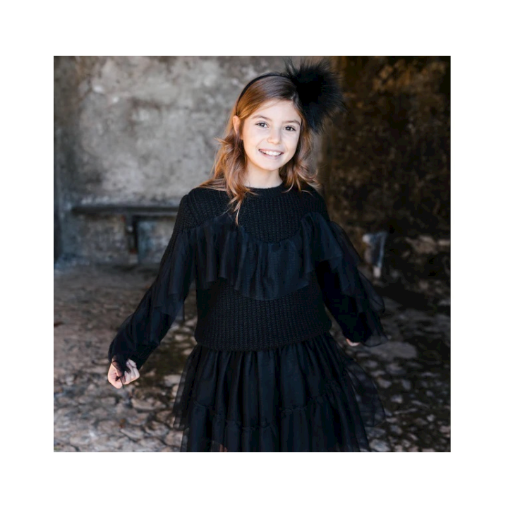 Glitter Blouse & Skirt - Black