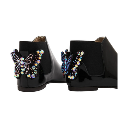 Leather Chelsea Boots With Butterfly