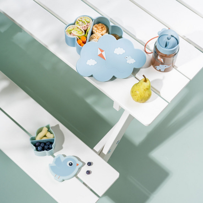 Lunch &amp; Snack Box with Straw Bottle Blue